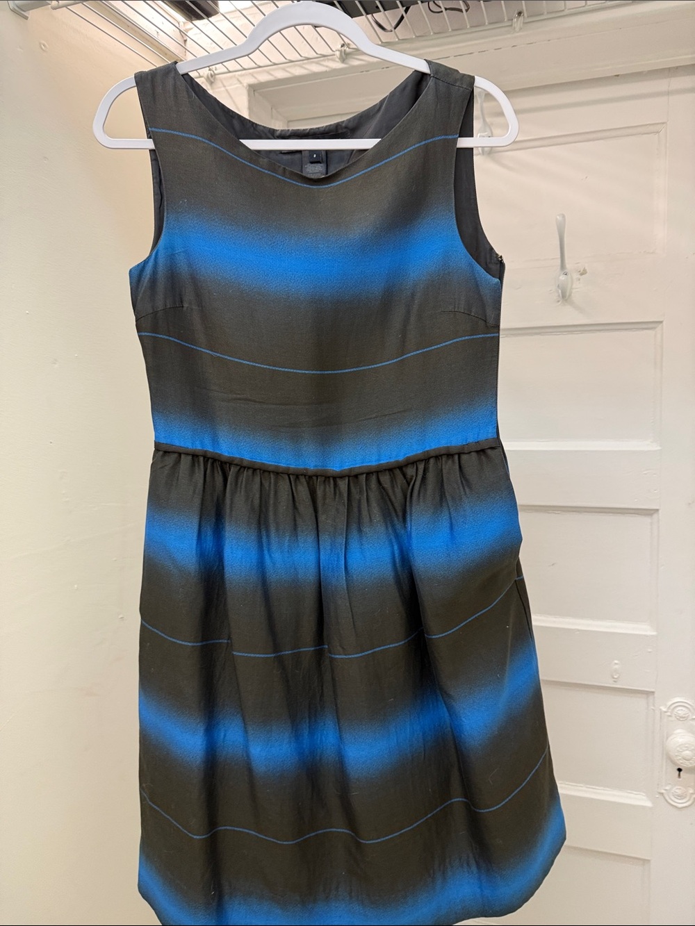 Marc by Marc Jacobs Black knee length Dress with Blue Gradient Stripes